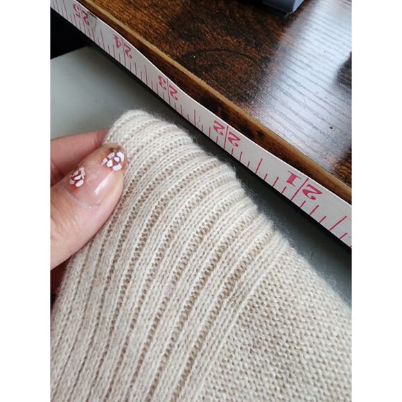 Free People Sweater Dress Tunic S 100% Cashmere Cream Pink Ombre Hooded, Pockets - Picture 7 of 10